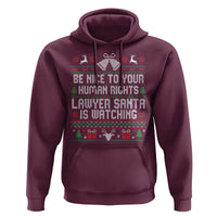 Christmas Ugly Gift Hoodie Funny Human Rights Lawyer Santa Is Watching - Wonder Print Shop