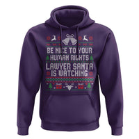 Christmas Ugly Gift Hoodie Funny Human Rights Lawyer Santa Is Watching - Wonder Print Shop