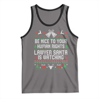 Christmas Ugly Gift Tank Top Funny Human Rights Lawyer Santa Is Watching - Wonder Print Shop