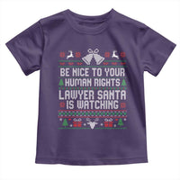 Christmas Ugly Gift Toddler T Shirt Funny Human Rights Lawyer Santa Is Watching - Wonder Print Shop
