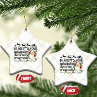 Funny Human Rights Lawyer Christmas Santa Is Watching Gift Ceramic Ornament - Wonder Print Shop