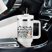 Funny Human Rights Lawyer Christmas Santa Is Watching Gift Tumbler With Handle - Wonder Print Shop
