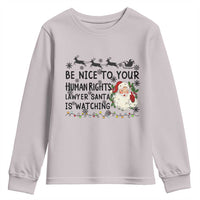 Funny Human Rights Lawyer Christmas Santa Is Watching Gift Youth Sweatshirt - Wonder Print Shop