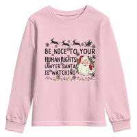 Funny Human Rights Lawyer Christmas Santa Is Watching Gift Youth Sweatshirt - Wonder Print Shop