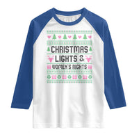 Christmas Lights And Womens Rights Raglan Shirt Equality Feminist Gift - Wonder Print Shop