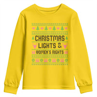 Christmas Lights And Womens Rights Youth Sweatshirt Equality Feminist Gift - Wonder Print Shop
