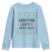 Christmas Lights And Womens Rights Youth Sweatshirt Equality Feminist Gift - Wonder Print Shop