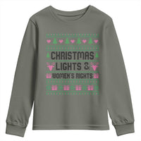 Christmas Lights And Womens Rights Youth Sweatshirt Equality Feminist Gift - Wonder Print Shop