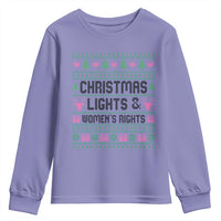 Christmas Lights And Womens Rights Youth Sweatshirt Equality Feminist Gift - Wonder Print Shop