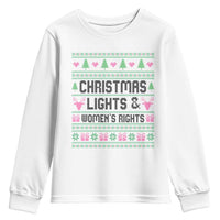 Christmas Lights And Womens Rights Youth Sweatshirt Equality Feminist Gift - Wonder Print Shop