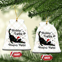 Sexy Cat Holiday Lights Womens Rights Supporter Ceramic Ornament Christmas Feminist Gift - Wonder Print Shop