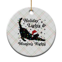 Sexy Cat Holiday Lights Womens Rights Supporter Ceramic Ornament Christmas Feminist Gift - Wonder Print Shop