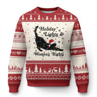 Sexy Cat Holiday Lights Womens Rights Supporter Ugly Christmas Sweater Xmas Feminist Gift - Wonder Print Shop