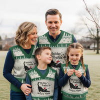 Sexy Cat Holiday Lights Womens Rights Supporter V-Neck Knit Sweater Vest Xmas Feminist Gift - Wonder Print Shop