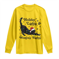 Sexy Cat Holiday Lights Womens Rights Supporter Long Sleeve Shirt Christmas Feminist Gift - Wonder Print Shop