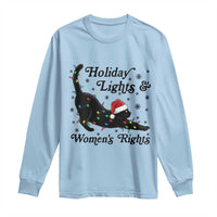 Sexy Cat Holiday Lights Womens Rights Supporter Long Sleeve Shirt Christmas Feminist Gift - Wonder Print Shop