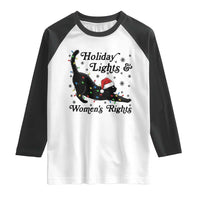 Sexy Cat Holiday Lights Womens Rights Supporter Raglan Shirt Christmas Feminist Gift - Wonder Print Shop