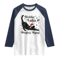 Sexy Cat Holiday Lights Womens Rights Supporter Raglan Shirt Christmas Feminist Gift - Wonder Print Shop