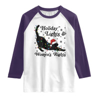 Sexy Cat Holiday Lights Womens Rights Supporter Raglan Shirt Christmas Feminist Gift - Wonder Print Shop