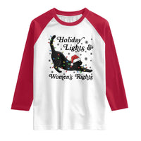 Sexy Cat Holiday Lights Womens Rights Supporter Raglan Shirt Christmas Feminist Gift - Wonder Print Shop