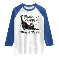 Sexy Cat Holiday Lights Womens Rights Supporter Raglan Shirt Christmas Feminist Gift - Wonder Print Shop