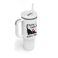 Sexy Cat Holiday Lights Womens Rights Supporter Tumbler With Handle Christmas Feminist Gift - Wonder Print Shop