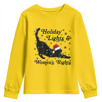 Sexy Cat Holiday Lights Womens Rights Supporter Youth Sweatshirt Christmas Feminist Gift - Wonder Print Shop