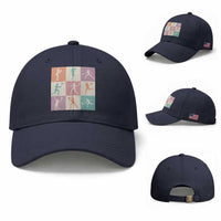 Tennis Lover Colorful Pastel Grid Sports Fan Gift Baseball Cap