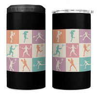 Tennis Lover Colorful Pastel Grid Sports Fan Gift 4 in 1 Can Cooler Tumbler - Wonder Print Shop