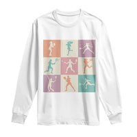Tennis Lover Colorful Pastel Grid Sports Fan Gift Long Sleeve Shirt - Wonder Print Shop