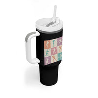 Tennis Lover Colorful Pastel Grid Sports Fan Gift Tumbler With Handle - Wonder Print Shop