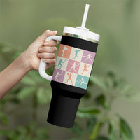 Tennis Lover Colorful Pastel Grid Sports Fan Gift Tumbler With Handle - Wonder Print Shop