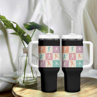 Tennis Lover Colorful Pastel Grid Sports Fan Gift Tumbler With Handle - Wonder Print Shop