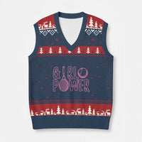 Girl Power Tennis Gift V-Neck Knit Sweater Vest Feminist Sports Gift - Wonder Print Shop