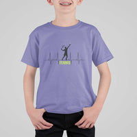 Tennis Lover Heartbeat T Shirt For Kid Sports Player Gift - Wonder Print Shop