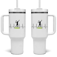 Tennis Lover Heartbeat Tumbler With Handle Sports Player Gift - Wonder Print Shop