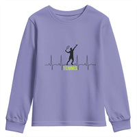 Tennis Lover Heartbeat Youth Sweatshirt Sports Player Gift - Wonder Print Shop