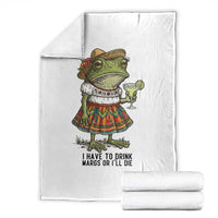 Funny Cinco De Mayo Frog Throw Blanket I Have To Drink Margs