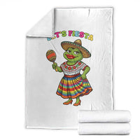 Funny Cinco De Mayo Sexy Frog Throw Blanket Lets Fiesta