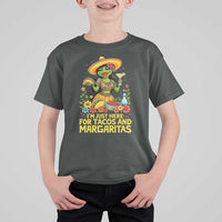 Funny Cinco De Mayo Frog T Shirt For Kid Just Here For Tacos And Margaritas
