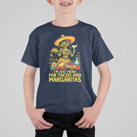 Funny Cinco De Mayo Frog T Shirt For Kid Just Here For Tacos And Margaritas