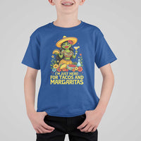 Funny Cinco De Mayo Frog T Shirt For Kid Just Here For Tacos And Margaritas