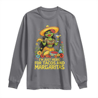Funny Cinco De Mayo Frog Long Sleeve Shirt Just Here For Tacos And Margaritas