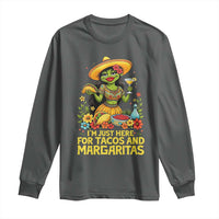 Funny Cinco De Mayo Frog Long Sleeve Shirt Just Here For Tacos And Margaritas