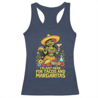 Funny Cinco De Mayo Frog Racerback Tank Top Just Here For Tacos And Margaritas