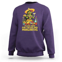 Funny Cinco De Mayo Frog Sweatshirt Just Here For Tacos And Margaritas
