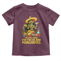 Funny Cinco De Mayo Frog Toddler T Shirt Just Here For Tacos And Margaritas