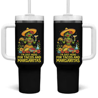 Funny Cinco De Mayo Frog Tumbler With Handle Just Here For Tacos And Margaritas