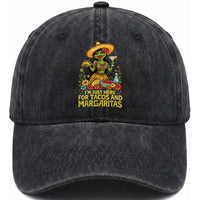 Funny Cinco De Mayo Frog Washed Cotton Baseball Cap Just Here For Tacos And Margaritas
