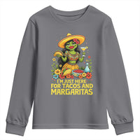 Funny Cinco De Mayo Frog Youth Sweatshirt Just Here For Tacos And Margaritas